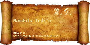 Mandula Irén névjegykártya